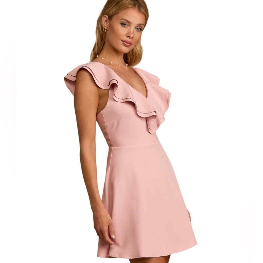 NWT Lulus Pink Off-Shoulder Flutter Sleeve Dress